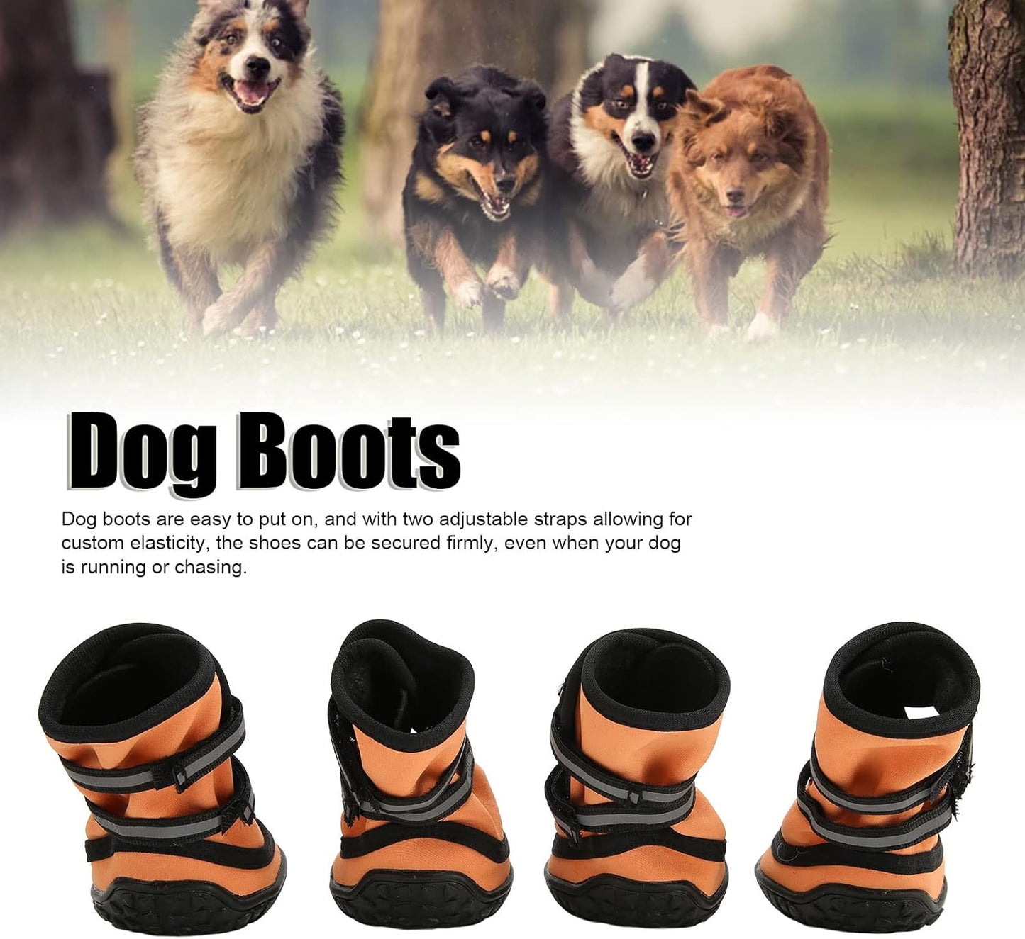 Dog Boots for Dogs, Non Slip Waterproof Dog Shoes for Outdoor, Protectors for Medium to Large Dogs Dogs Paws Protectors Winter Snowy Day Outdoor Walking, Indoor Hardfloors